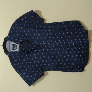 Men's airplane button down short sleeve shirt